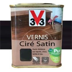 V33 Vernis Meubles Et Boiseries Wengé Du Zaïre Ciré Satin 0,25 L