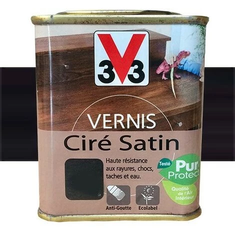 V33 Vernis Meubles Et Boiseries Wengé Du Zaïre Ciré Satin 0,25 L 3 V33 Vernis Meubles Et Boiseries Wengé Du Zaïre Ciré Satin 0,25 L