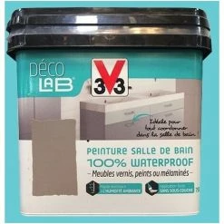 Déco LAB Peinture Salle De Bain 100% Waterproof V33 Bleu D'été 0,75 L - Bleu D'été