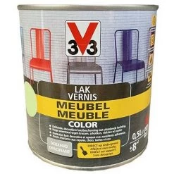 V33 Vernis Meuble Color Vert Pomme 0,5 L - Vert Pomme