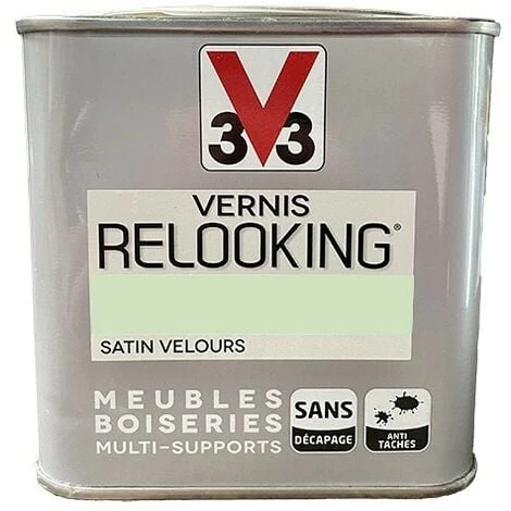 V33 Vernis Relooking Vert Amande Satin Velours 0,5 L - Vert Amande 3 V33 Vernis Relooking Vert Amande Satin Velours 0,5 L - Vert Amande