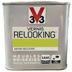 V33 Vernis Relooking Vert Disco Satin Velours 0,5 L - Vert Disco