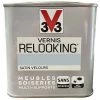 V33 Vernis Relooking Zinc Satin Velours 0,5 L - Zinc