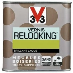 V33 Vernis Relooking Vert Disco Brillant Laque 0,5 L - Vert Disco