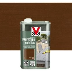 V33 Huile V33 Protection Mobilier Opaque Teck Brun Mat, 1 L
