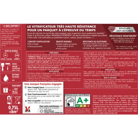 Vitrificateur Passages Extrêmes® Incolore Satin 0,75L V33 6 Vitrificateur Passages Extrêmes® Incolore Satin 0,75L V33 – Image 4