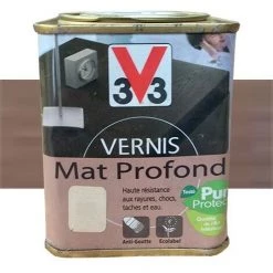 V33 Vernis Meubles Et Boiseries Gris Patiné Mat Profond 0,5 L