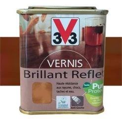 V33 Vernis Meubles Et Boiseries Teck De Java Brillant Reflet 0,5 L