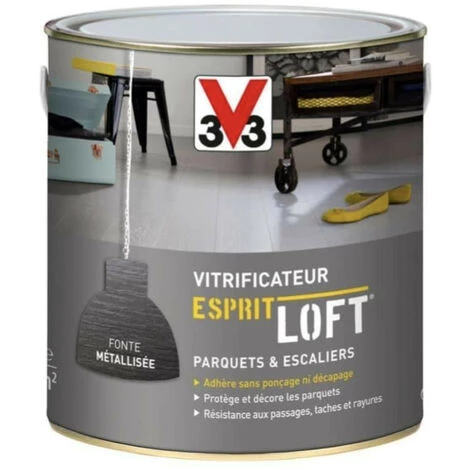 Vitrificateur V33 Esprit Loft Fonte Métallisée 0,75 L - Fonte 3 Vitrificateur V33 Esprit Loft Fonte Métallisée 0,75 L - Fonte – Image 2