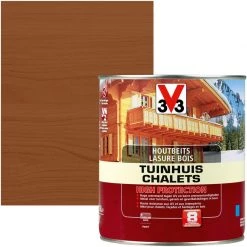 Lasure Chalets V33 High Protection Chêne Foncé Satiné 750ml - Chêne Foncé