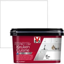 Peinture Cuisine V33 Rénovation Perfection Blanc Mat 2L - Blanc -V33 Soldes peinture cuisine v33 renovation perfection blanc mat 2l blanc L 15208317 52188171 3