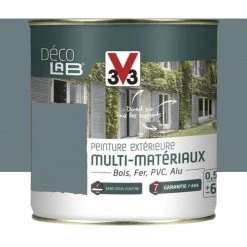 Peinture Extérieure Multi-Matériaux V33 Déco LAB Vent D'Ouest Satin 0,5 L - Vent D'Ouest