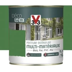 Peinture Extérieure Multi-Matériaux V33 Déco LAB Vetiver Satin 0,5 L - Vetiver