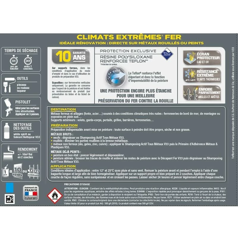 Peinture Fer Climat Extrême Mat 0,5L (teinte Au Choix) V33 - Plusieurs Modèles Disponibles 5 Peinture Fer Climat Extrême Mat 0,5L (teinte Au Choix) V33 - Plusieurs Modèles Disponibles – Image 3