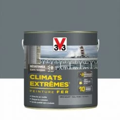 V33 Peinture Fer Extérieur Climats Extrêmes® V33 Gris Galet Brillant 2 L