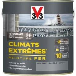 V33 Peinture Fer Extérieur Climats Extrêmes® V33 Gris Galet Brillant 2 L -V33 Soldes peinture fer climats extreme v33 2l blanc ral9016 brillant teinte blanc ral9016 brillant L 821 35174446 4