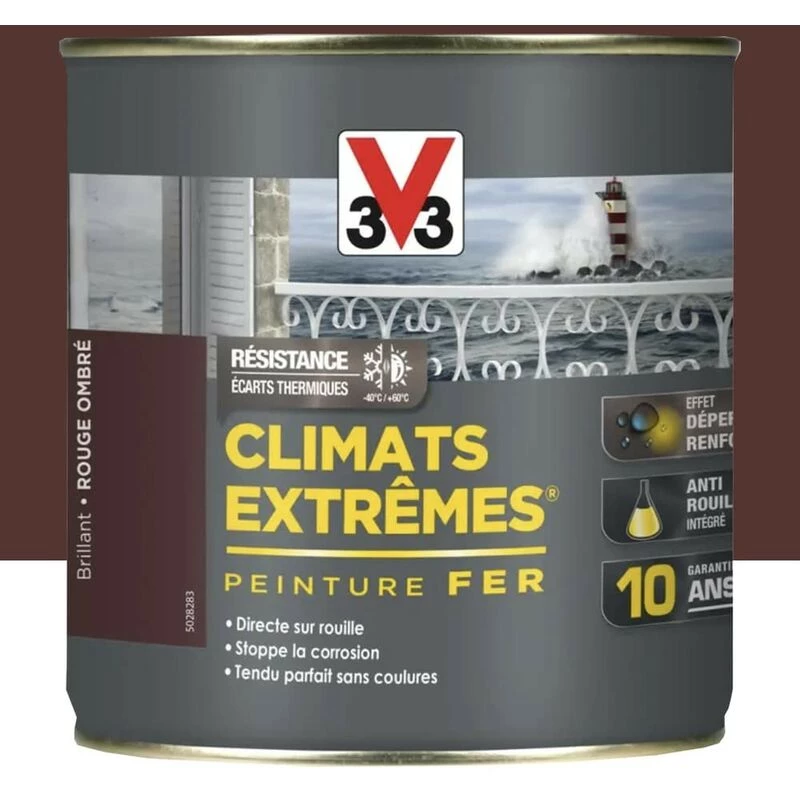 Peinture Fer V33 Climats Extrêmes Rouge Ombré Mat 0,5 L - Rouge Ombré 3 Peinture Fer V33 Climats Extrêmes Rouge Ombré Mat 0,5 L - Rouge Ombré