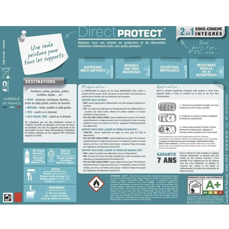 Peinture Glycéro Multi-matériaux V33 Direct Protect Miel 0,125 L - Miel 5 Peinture Glycéro Multi-matériaux V33 Direct Protect Miel 0,125 L - Miel – Image 3