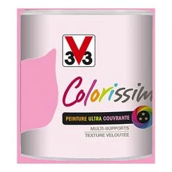 Peinture Multi-Supports V33 Colorissim Satin - Rose Fluo N°90 0,5 L - Rose Fluo