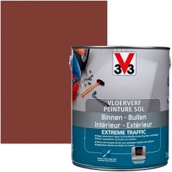 Peinture Sol V33 Extrême Traffic Int - Ext Terracotta Satiné 500ml - Terracotta