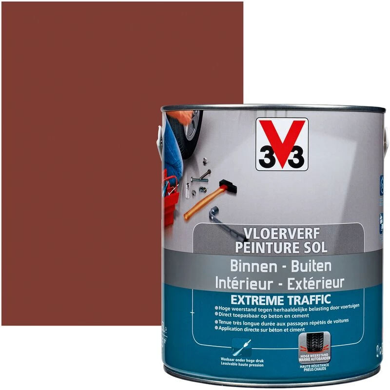 Peinture Sol V33 Extrême Traffic Int - Ext Terracotta Satiné 500ml - Terracotta 3 Peinture Sol V33 Extrême Traffic Int - Ext Terracotta Satiné 500ml - Terracotta