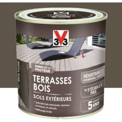 Peinture Sol V33 Terrasses Bois Sols Extérieurs Brun Taupé 0,5 L
