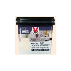 V33 Déco LAB Peinture Mat 100% Résistant Beige Rosé 0,75 L - Beige Rosé
