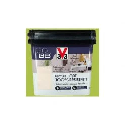 V33 Déco LAB Peinture Mat 100% Résistant Vert Feuillage 0,75 L - Vert Feuillage