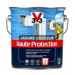 V33 Lasure Haute Protection 'Les Couleurs' 8 Ans Réglisse 2,5 L - Réglisse