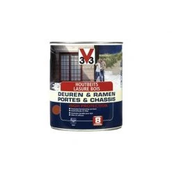 V33 Lasure Portes Et Chassis 8ans High Protection Acajou 0,75 L - Craie D'écolier