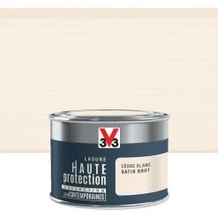 V33 Lasure V33 Hp Les Contemporaines 8 Ans Cèdre Blanc Satiné 0.125 L