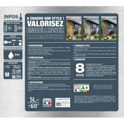 V33 Lasure V33 Hp Les Contemporaines 8 Ans Gris Argenté Satiné 5 L -V33 Soldes v33 lasure v33 hp les contemporaines 8 ans gris argente satine 5 l L 821 35524295 5