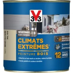 V33 Peinture Bois Extérieur Climats Extrêmes® V33, Beige Calcaire Satiné 0.5 L -V33 Soldes v33 peinture bois exterieur climats extremes v33 beige calcaire satine 05 l L 821 35175106 4