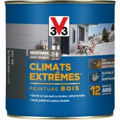 V33 Peinture Bois Extérieur Climats Extrêmes® V33, Gris Basalte Satiné 0.5 L -V33 Soldes v33 peinture bois exterieur climats extremes v33 gris basalte satine 05 l L 821 35173513 4