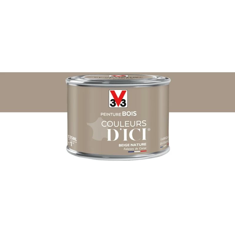 V33 Peinture Bois Extérieur Couleurs D'ici® V33, Beige Nature Velours 0.125 L 3 V33 Peinture Bois Extérieur Couleurs D'ici® V33, Beige Nature Velours 0.125 L