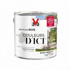 V33 Peinture Bois Extérieur Couleurs D'ici® V33, Blanc Délicat Velours 2 L
