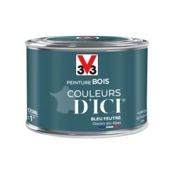 V33 Peinture Bois Extérieur Couleurs D'ici® V33, Bleu Feutré Velours 0.125 L -V33 Soldes v33 peinture bois exterieur couleurs dici v33 bleu feutre velours 0125 l L 821 36526640 5