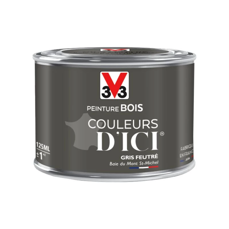 V33 Peinture Bois Extérieur Couleurs D'ici® V33, Gris Feutré Velours 0.125 L 7 V33 Peinture Bois Extérieur Couleurs D'ici® V33, Gris Feutré Velours 0.125 L – Image 5