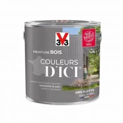 V33 Peinture Bois Extérieur Couleurs D'ici® V33, Gris Flotté Velours 2 L -V33 Soldes v33 peinture bois exterieur couleurs dici v33 gris flotte velours 2 l L 821 53346658 5