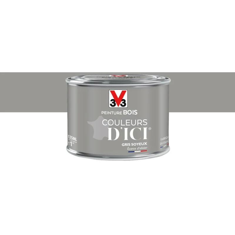 V33 Peinture Bois Extérieur Couleurs D'ici® V33, Gris Soyeux Velours 0.125 L 3 V33 Peinture Bois Extérieur Couleurs D'ici® V33, Gris Soyeux Velours 0.125 L