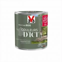 V33 Peinture Bois Extérieur Couleurs D'ici® V33, Kaki Grisé Velours 0.5 L -V33 Soldes v33 peinture bois exterieur couleurs dici v33 kaki grise velours 05 l L 821 35530103 5