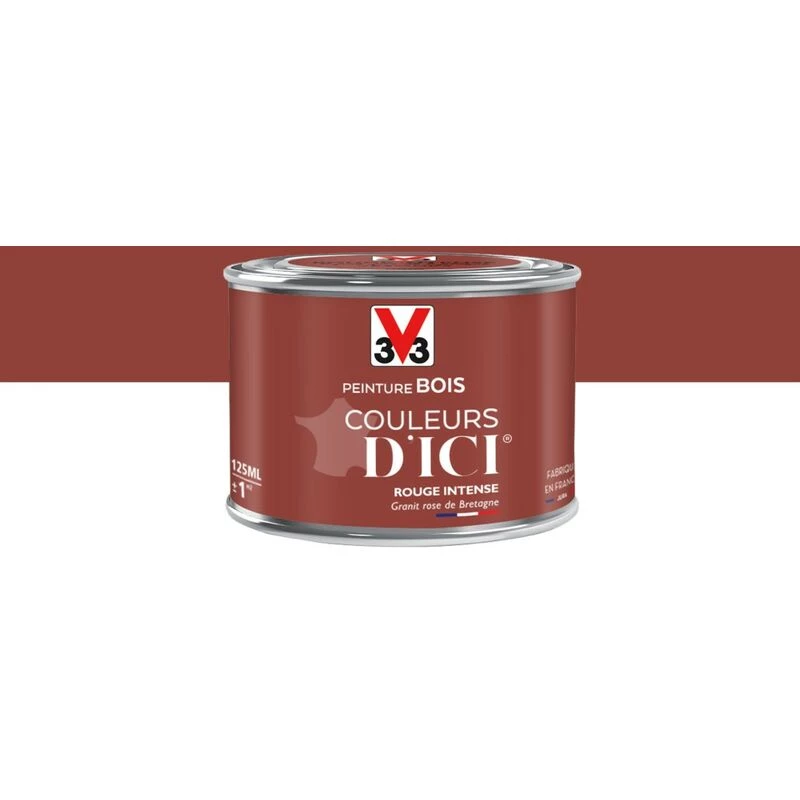 V33 Peinture Bois Extérieur Couleurs D'ici® V33, Rouge Intense Velours 0.125 L 3 V33 Peinture Bois Extérieur Couleurs D'ici® V33, Rouge Intense Velours 0.125 L