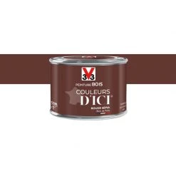 V33 Peinture Bois Extérieur Couleurs D'ici® V33, Rouge Sépia Velours 0.125 L