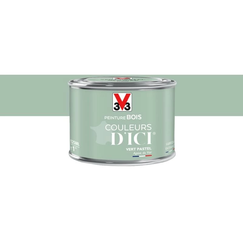 V33 Peinture Bois Extérieur Couleurs D'ici® V33, Vert Pastel Velours 0.125 L 3 V33 Peinture Bois Extérieur Couleurs D'ici® V33, Vert Pastel Velours 0.125 L