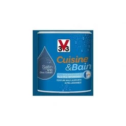 V33 Peinture Cuisine & Bain Bleu Cobalt N°65 0,5 L - Bleu Cobalt