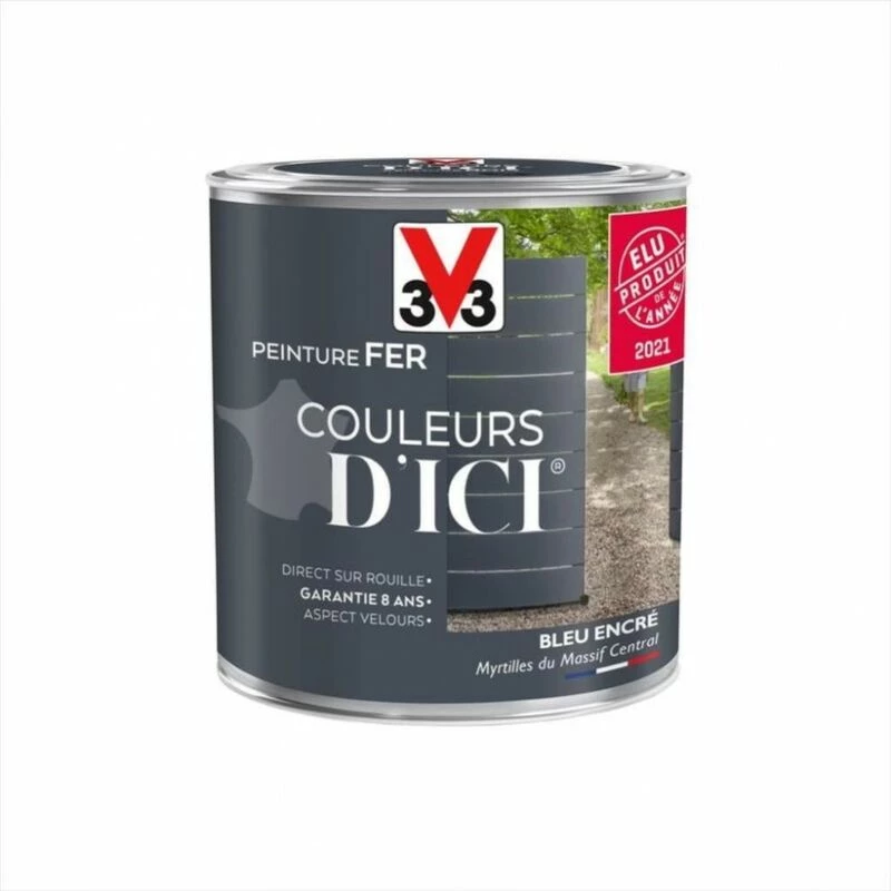 V33 Peinture Fer Extérieur Couleurs D'ici® V33 Bleu Encré Velours 0.5 L 7 V33 Peinture Fer Extérieur Couleurs D'ici® V33 Bleu Encré Velours 0.5 L – Image 5
