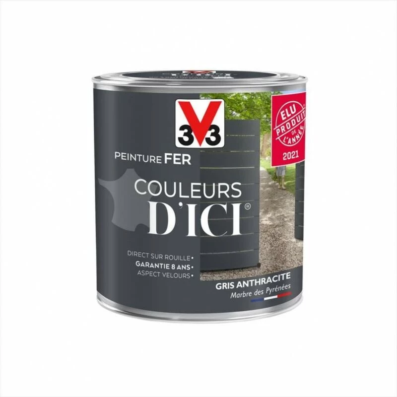 V33 Peinture Fer Extérieur Couleurs D'ici® V33 Gris Anthracite Velours 0.5 L 7 V33 Peinture Fer Extérieur Couleurs D'ici® V33 Gris Anthracite Velours 0.5 L – Image 5