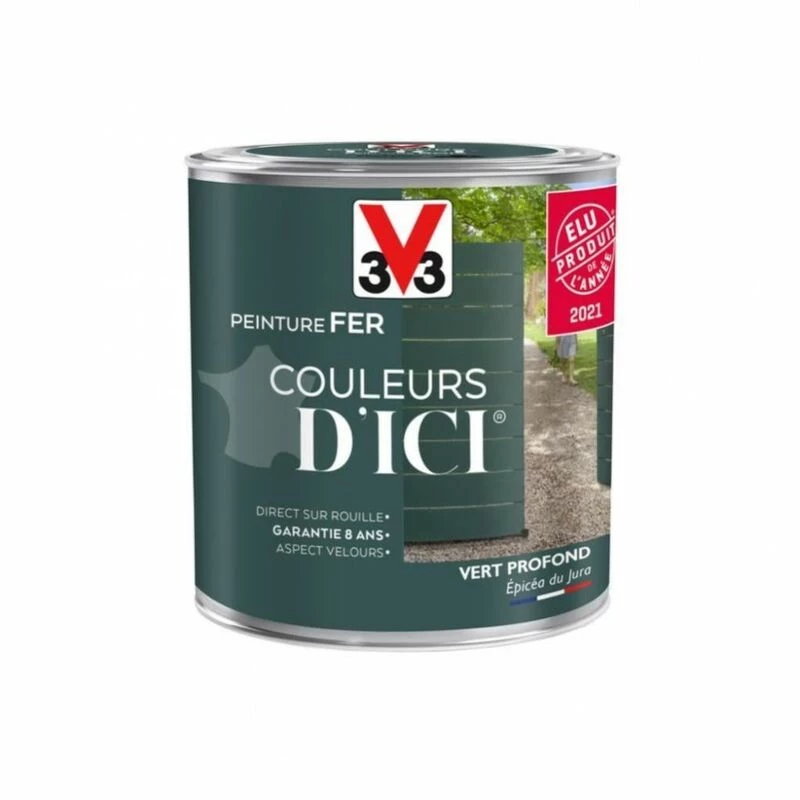 V33 Peinture Fer Extérieur Couleurs D'ici® V33 Vert Profond Velours 0.5 L 7 V33 Peinture Fer Extérieur Couleurs D'ici® V33 Vert Profond Velours 0.5 L – Image 5